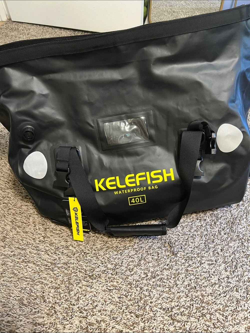 40L Waterproof Black Duffel Bag - Heavy-Duty Travel Gear